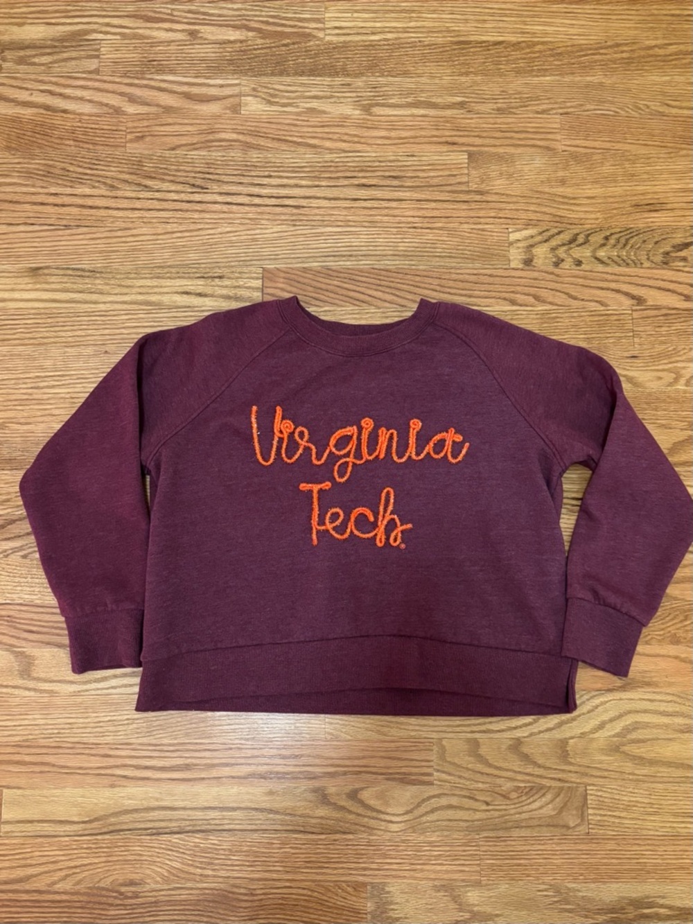 Chicka-D Virginia Tech Script Pullover Sweatshirt - Maroon & Orange